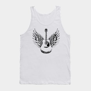 Acoustic Guitar with Wings Shirt Acoustic Guitar Tank Top